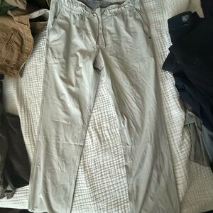 Vuori Meta Drawstring Men's Light Gray Pants Large
